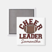 Maroon Custom Football Cheerleader Magnet (Voorkant / Achterkant)