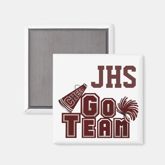 Maroon Custom School Spirit Magnet (Voorkant / Achterkant)