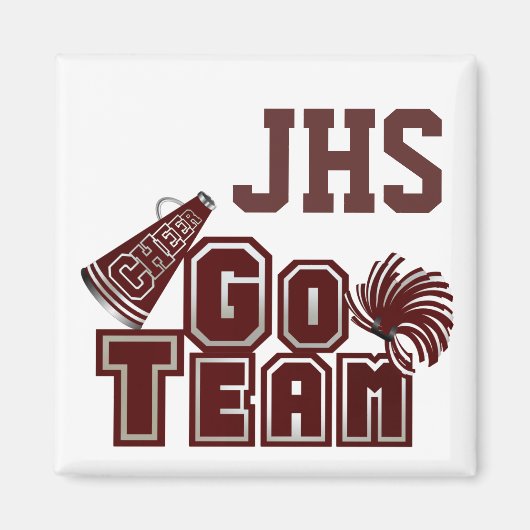 Maroon Custom School Spirit Magnet (Voorkant)