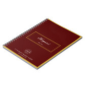 Maroon Custom Spiral Notebook with Name & Logo Notitieboek (Linkerzijde)