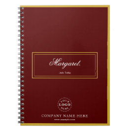 Maroon Custom Spiral Notebook with Name & Logo Notitieboek