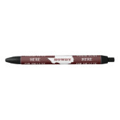 Maroon Custom Text Texas Map Outline Howdy Texan Zwarte Inkt Pen (Voorkant)