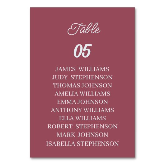 Maroon Custom Wedding Kaart (Voorkant)