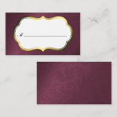 Maroon Damask Formele Plaats Kaarten Plaatskaartje (Voorkant / Achterkant)