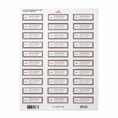 Maroon Damask Pattern Afstuderen Etiket (Full Sheet)