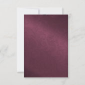 Maroon Damask Wedding-kaart RSVP Kaartje (Achterkant)