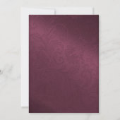Maroon Damask Wedding Uitnodiging (Achterkant)