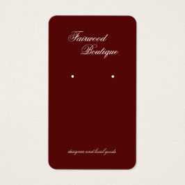 Maroon Deep Red Jewelry Display Card Visitekaartje