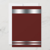 Maroon Deep Red Zilver Elegant Dinner Party Event Kaart (Achterkant)