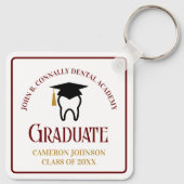 Maroon Dental School Custom Afstuderen Gift Sleutelhanger (Achterkant)