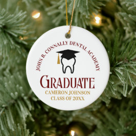 Maroon Dental School Custom Afstuderen Kerst Keramisch Ornament
