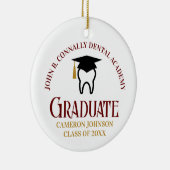 Maroon Dental School Custom Afstuderen Kerst Keramisch Ornament (Rechts)