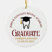 Maroon Dental School Custom Afstuderen Kerst Keramisch Ornament (Voorkant)