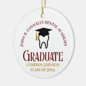 Maroon Dental School Custom Afstuderen Kerst Keramisch Ornament (Links)