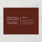 Maroon Diamond  Flowers Save the Date Aankondigingskaart (Achterkant)