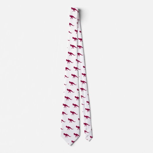 Maroon Dinosaur-patroon Stropdas (Voorkant)