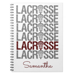 Maroon Distress Lacrosse Word Notitieboek