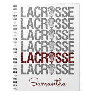Maroon Distress Lacrosse Word Notitieboek