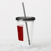 Maroon Donkerrood Professionele Kalligrafie Naam t Acryl Drinkbeker (Links)