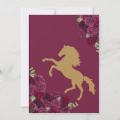 Maroon Donkerrood Western Charro Quinceanera Kaart (Achterkant)