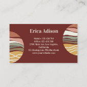 Maroon Earth Tone Abstract Boho Chic Visitekaartje (Achterkant)