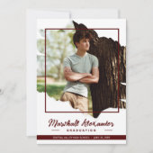 Maroon Edgy Abstract Gescheurde Foto Afstuderen Kaart (Voorkant)