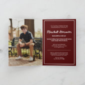 Maroon Edgy Abstract Torn Foto Afstuderen (Binnen)