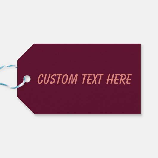 Maroon eenvoudig minimalistisch cadeaulabel (Achterkant Horizontaal)