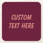 Maroon eenvoudig minimalistisch kartonnen onderzetters (Voorkant)