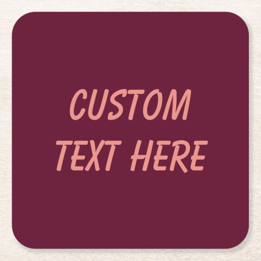 Maroon eenvoudig minimalistisch kartonnen onderzetters (Voorkant)