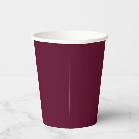 Maroon eenvoudig minimalistisch papieren bekers (Rechts)