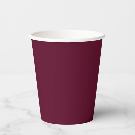 Maroon eenvoudig minimalistisch papieren bekers (Voorkant)