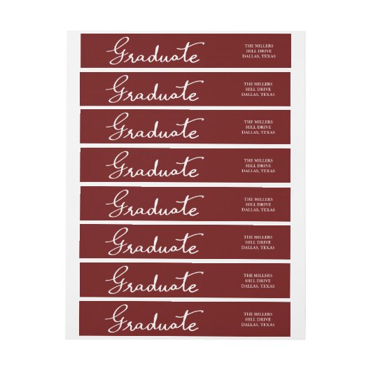 Maroon Elegant Afstuderen Typografie (Vel)