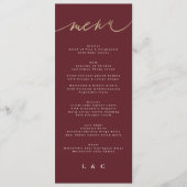 Maroon Elegant Donkerrode Pruim Bourgondische brui Menu (Voorkant)