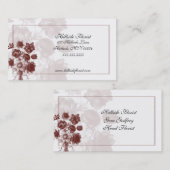 Maroon Elegant Flower Florist Visitekaartjes (Voorkant / Achterkant)