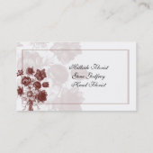 Maroon Elegant Flower Florist Visitekaartjes (Achterkant)