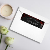 Maroon Elegant Islamitisch Bruiloft Retouradres Etiket