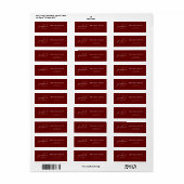 Maroon Elegant Script Afstuderen Retouradres Etiket (Full Sheet)