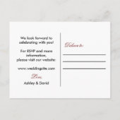 Maroon Elegant Script Bruiloft Briefkaart (Achterkant)