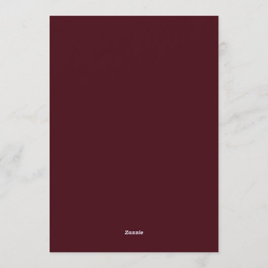 Maroon Elegant Succulent Wedding Kaart (Achterkant)