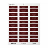 Maroon Elegant Vooraf geadresseerd retouretiket Etiket (Full Sheet)