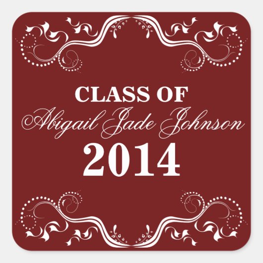 MAROON ELEGANTE KLASSE VAN 201? STICKERS (Voorkant)