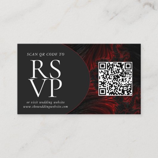 Maroon Elegante QR Code RSVP Moslim Bruiloft Websi Informatiekaartje (Voorkant)