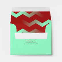 Maroon en Aqua Chevron Envelopes