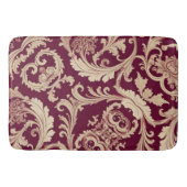 Maroon en Beige Patroon Badmat (Voorkant)
