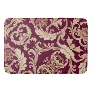 Maroon en Beige  Patroon Badmat