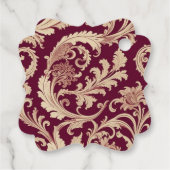 Maroon en Beige Patroon Bedankjes Labels (Achterkant)