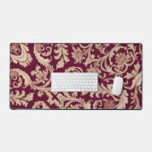 Maroon en Beige  Patroon Bureaumat (Keyboard & Muis)