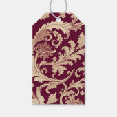 Maroon en Beige Patroon Cadeaulabel (Voorkant)
