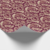 Maroon en Beige  Patroon Cadeaupapier (Hoek)